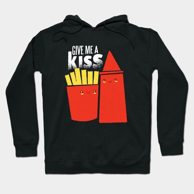 Fries ketchup kiss Hoodie by LR_Collections